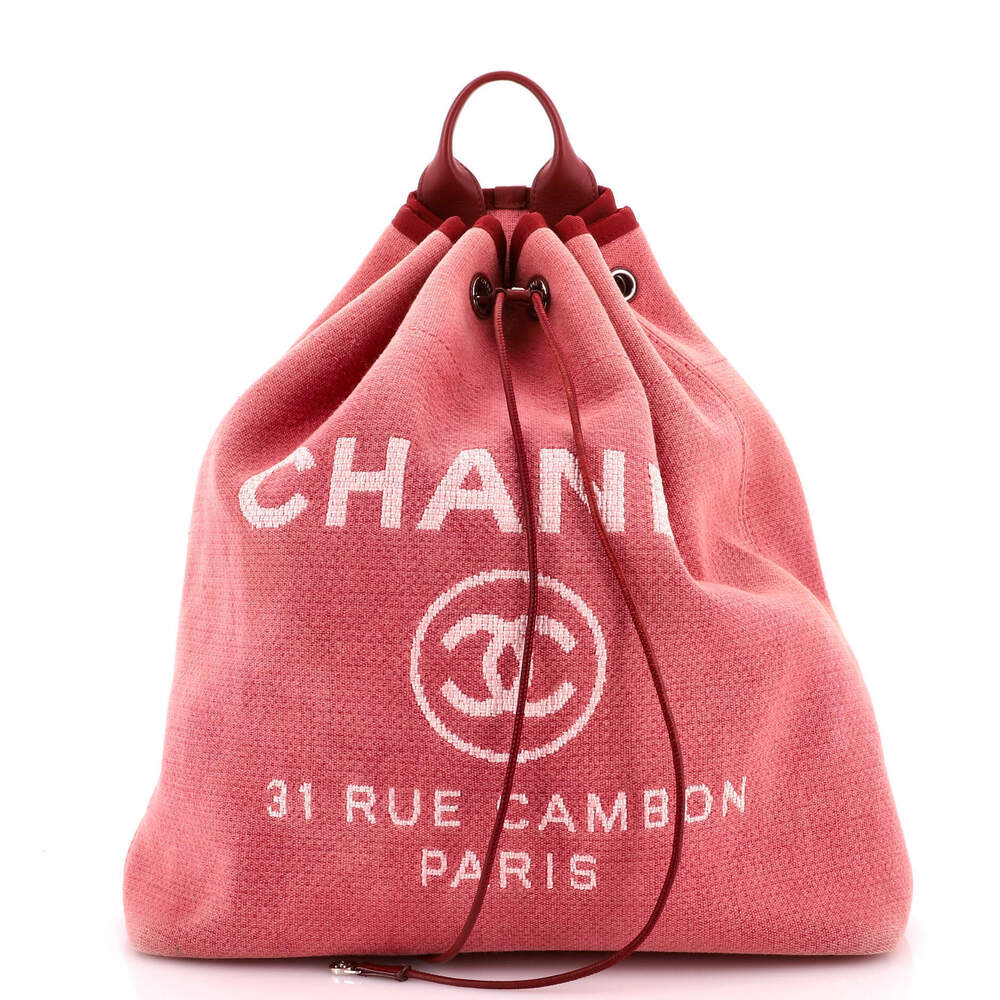 Chanel Large Deauville Backpack Canvas
